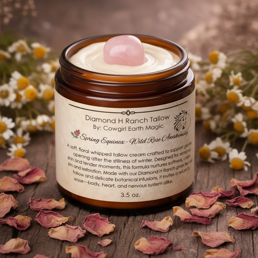 🌸 Spring Equinox – Wild Rose Awakening - a Soft, Floral Whipped Tallow Cream